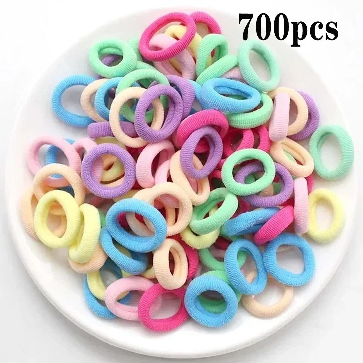 Kit de Elásticos de Cabelo de Nylon para Rabo de Cavalo (200 Peças)