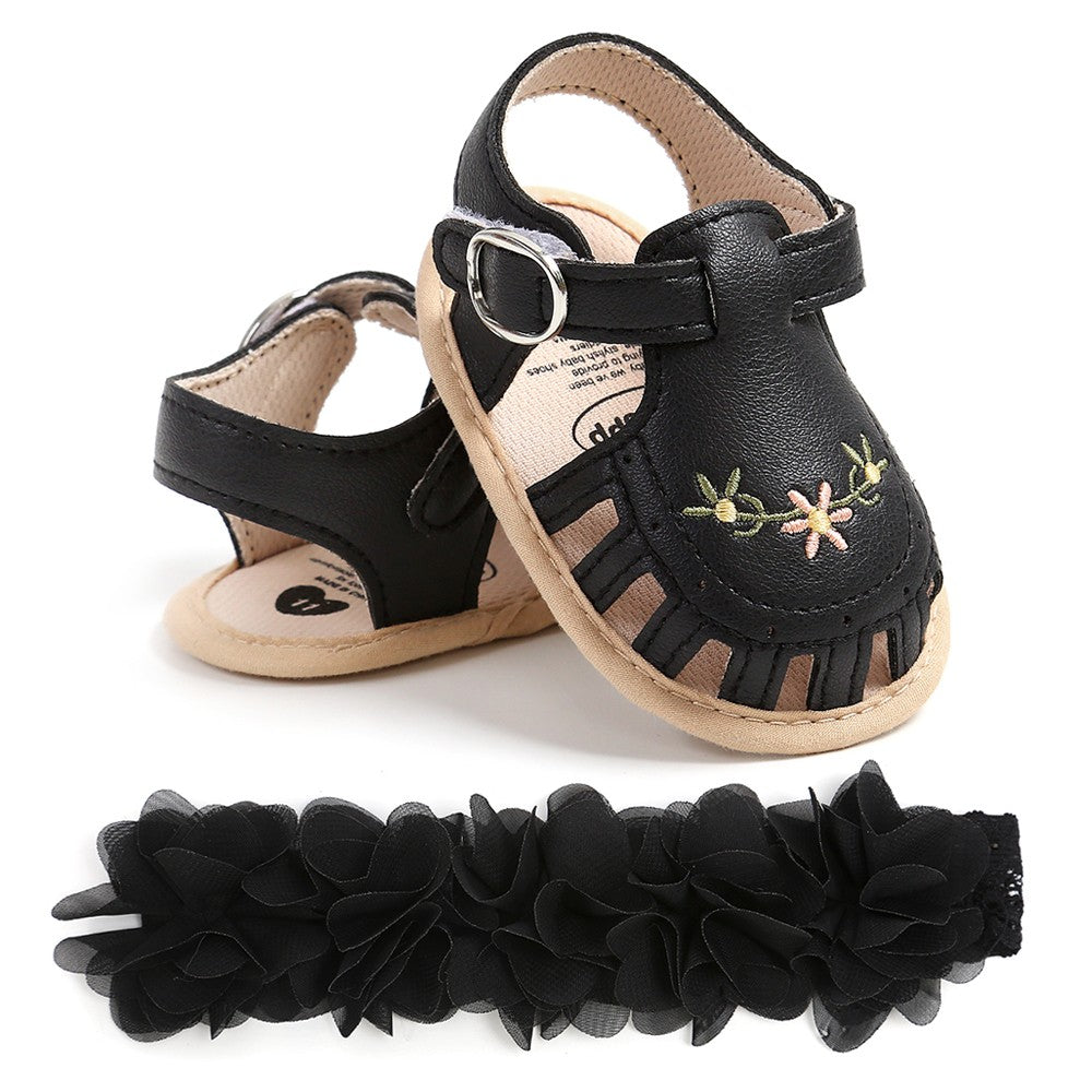 Kit de Sandália e Faixa de Cabelo para Bebê (2 Peças)
