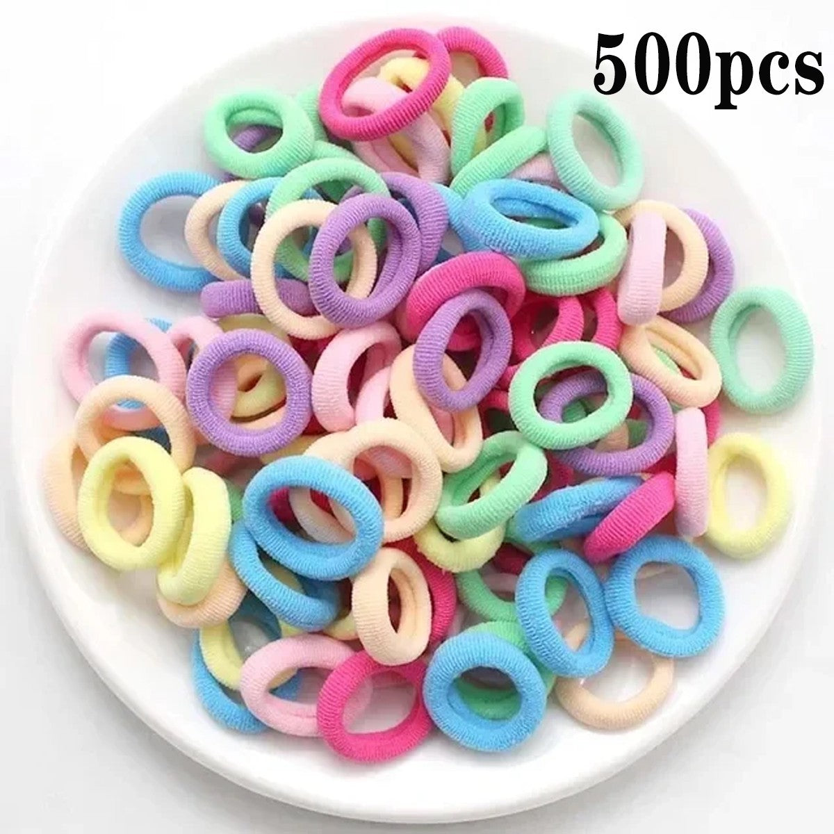Kit de Elásticos de Cabelo de Nylon para Rabo de Cavalo (200 Peças)