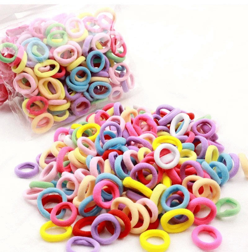 Kit de Elásticos de Cabelo de Nylon para Rabo de Cavalo (200 Peças)