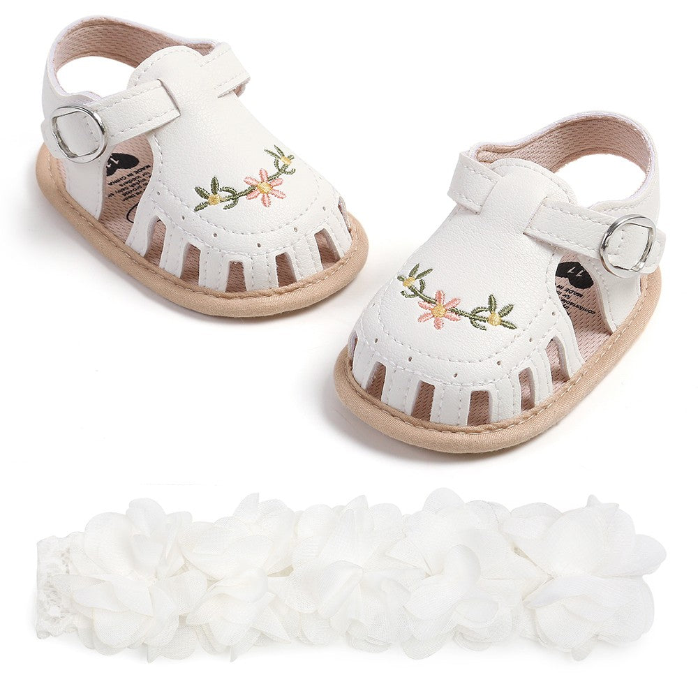 Kit de Sandália e Faixa de Cabelo para Bebê (2 Peças)