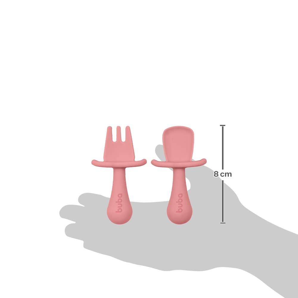 Kit Talheres de Silicone Buba (Rosa)