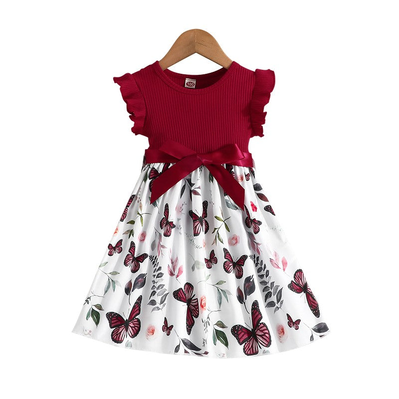 Vestido de Princesa para Menina com Estampa de Borboletas