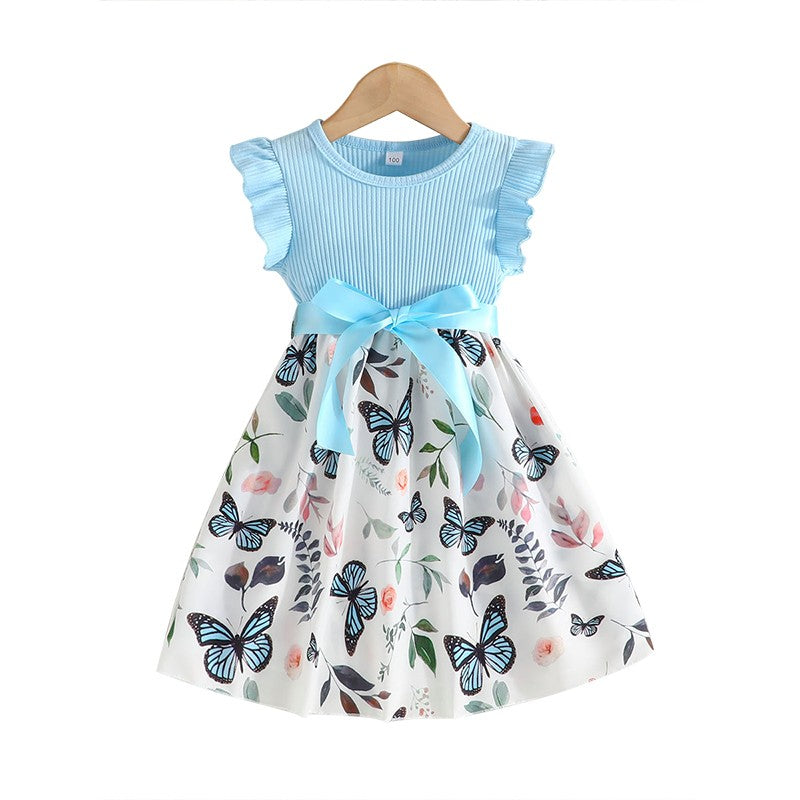 Vestido de Princesa para Menina com Estampa de Borboletas