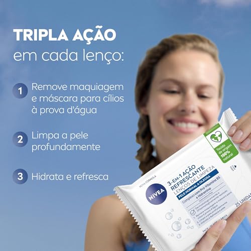 NIVEA Lenço de Limpeza Facial Demaquilante 3 em 1 (25un.)