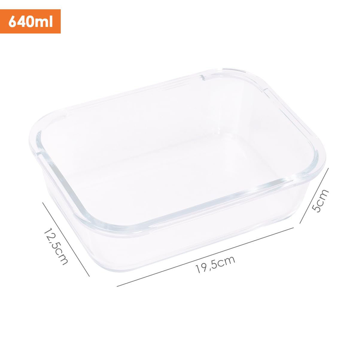 Pote de Vidro Refratário Retangular Mor 640ml com Tampa