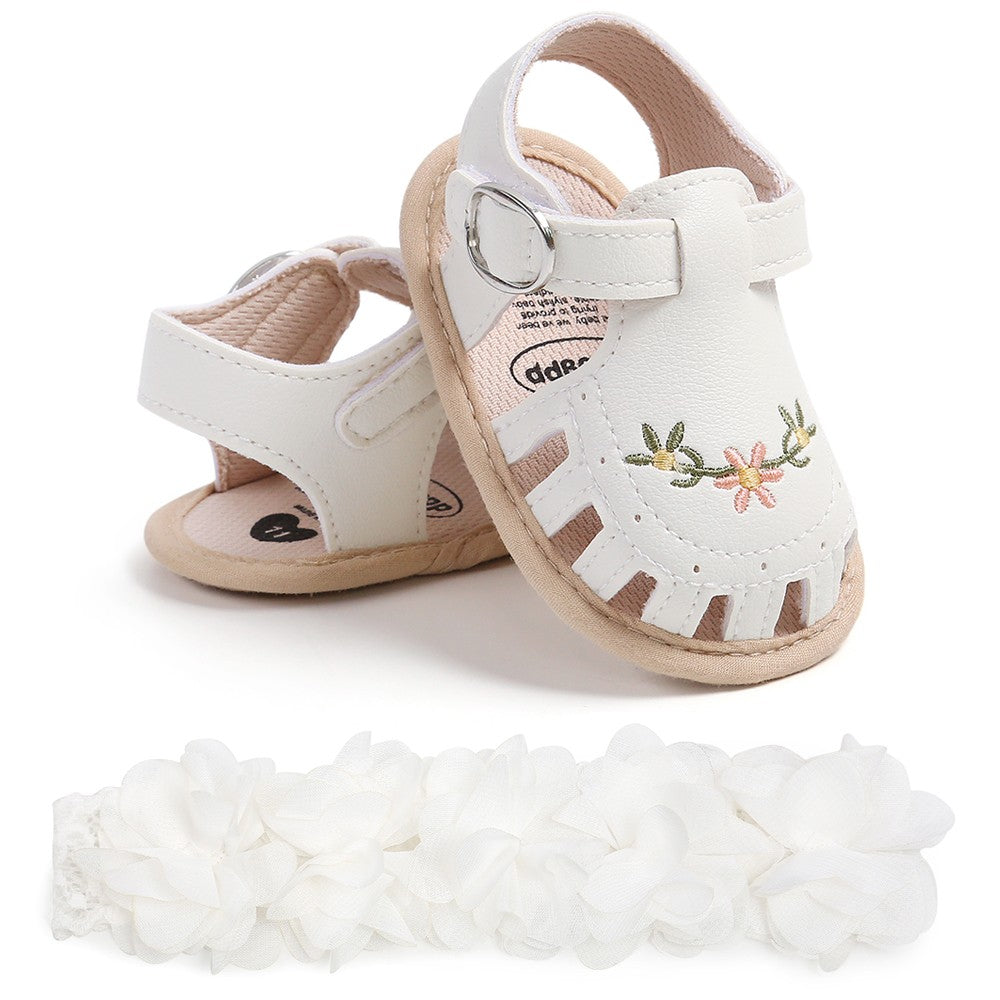 Kit de Sandália e Faixa de Cabelo para Bebê (2 Peças)