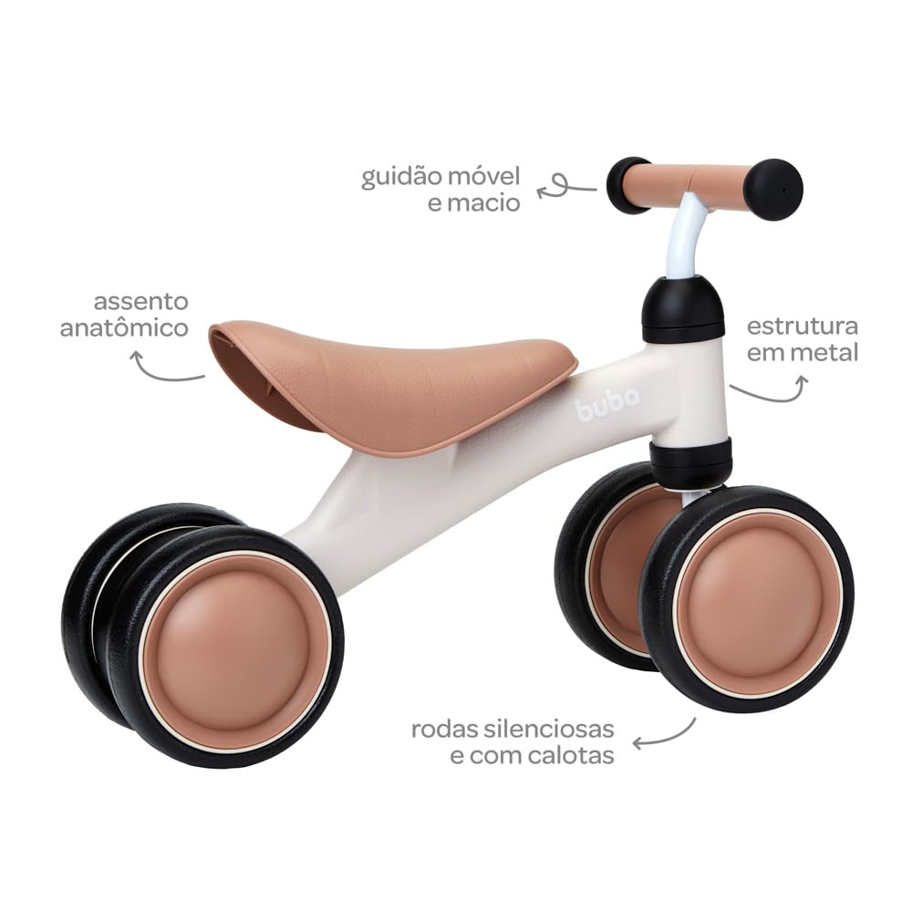 Bicicleta de Equilíbrio Buba (4 Rodas) - Bege