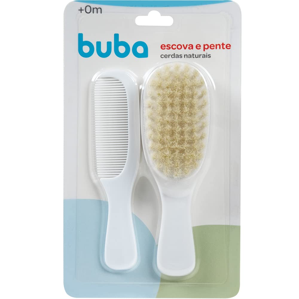 Escova e Pente Baby com Cerdas Naturais Buba