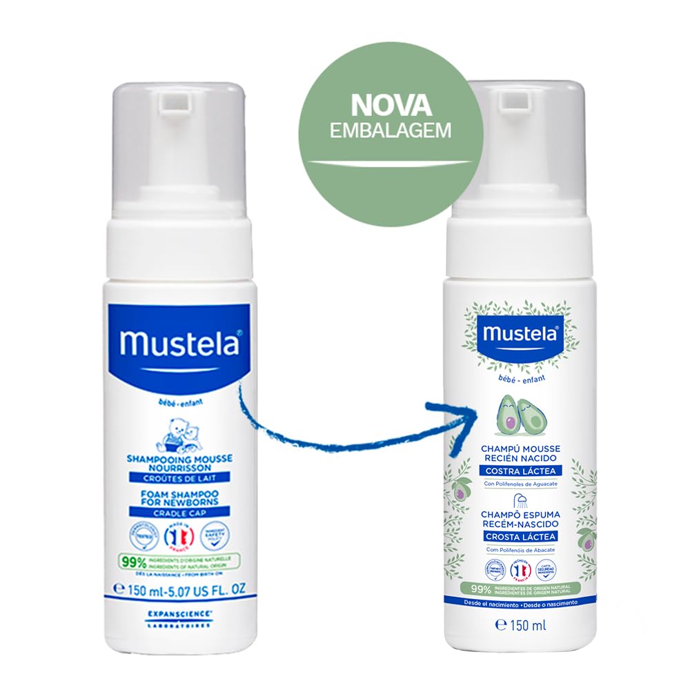 Mustela Shampoo Recém-Nascido (150ml) - Previne e Elimina a Crosta Láctea