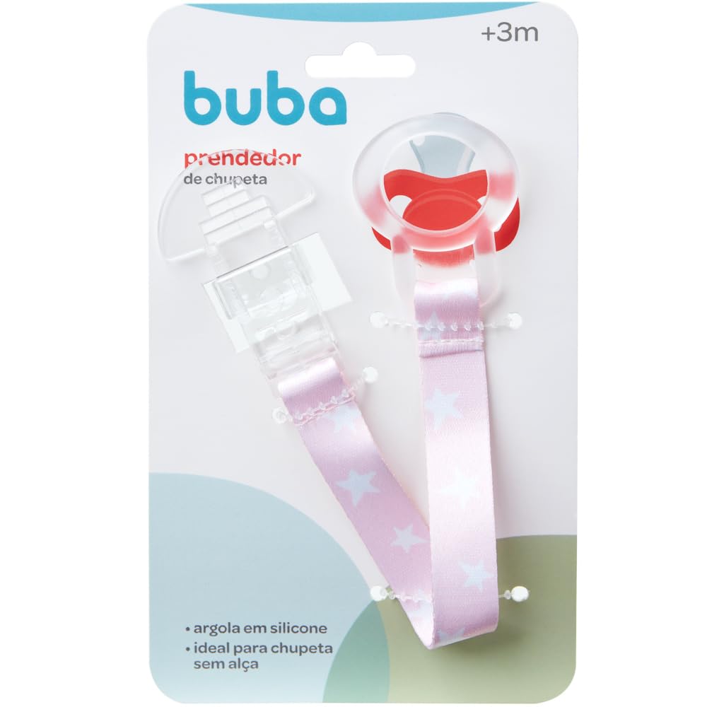 Buba Prendedor de Chupeta Estrelas Rosa