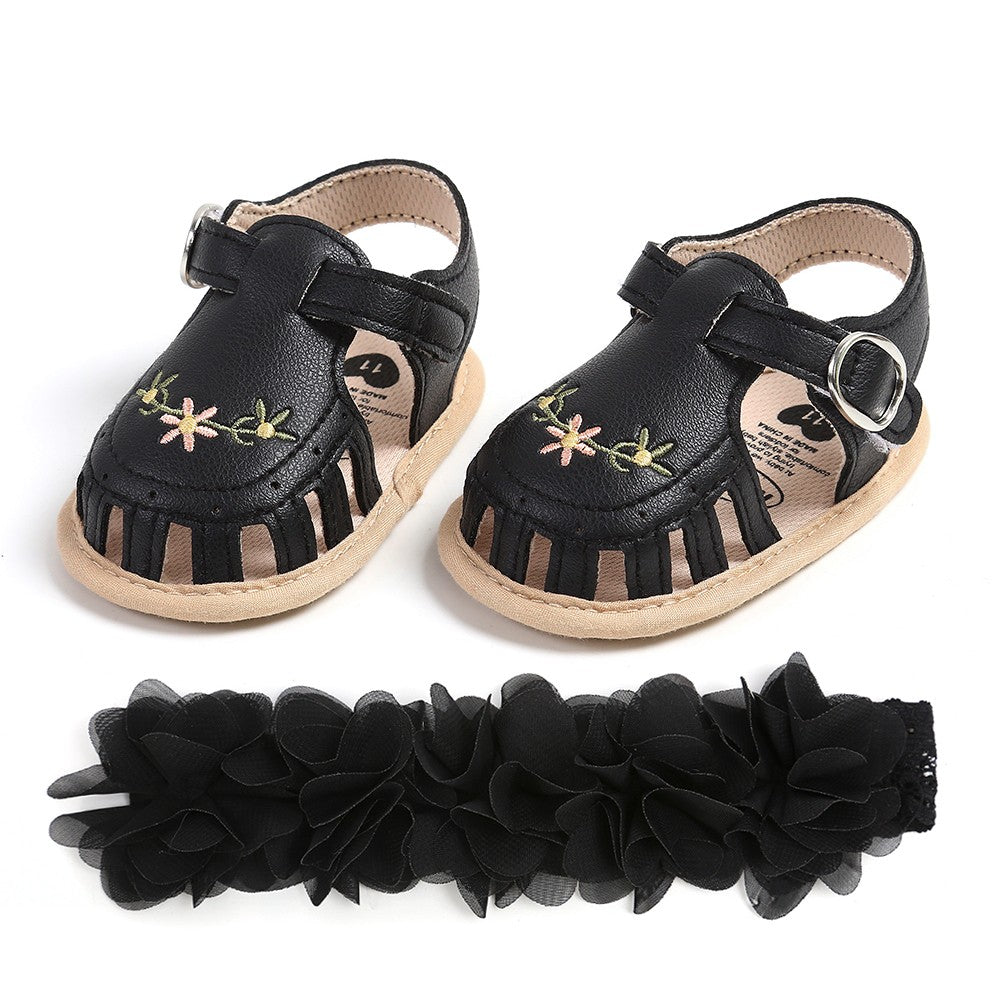 Kit de Sandália e Faixa de Cabelo para Bebê (2 Peças)