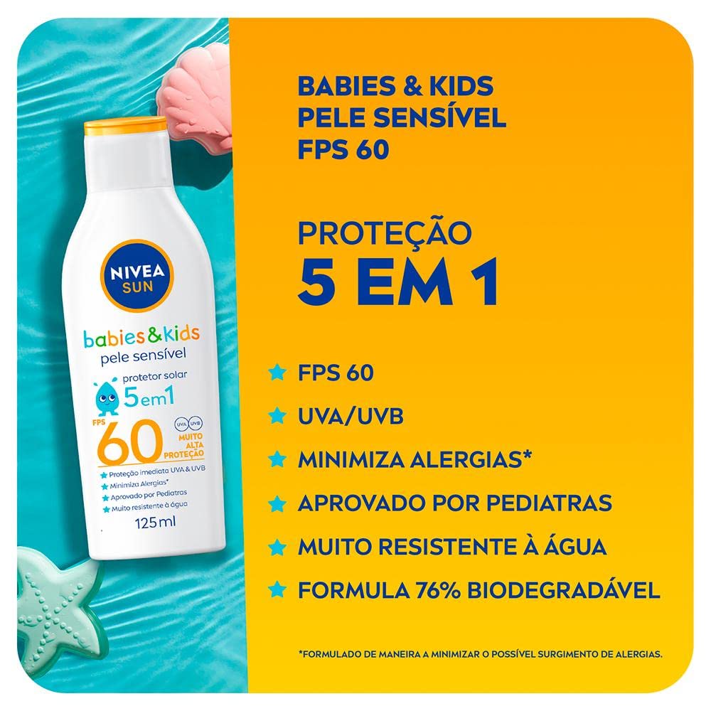 NIVEA SUN Protetor Solar Infantil FPS 60 (125ml)