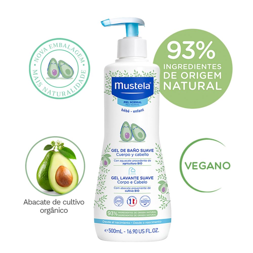 Mustela Gel Lavante Suave (500ml) - Corpo e Cabelo Infantil