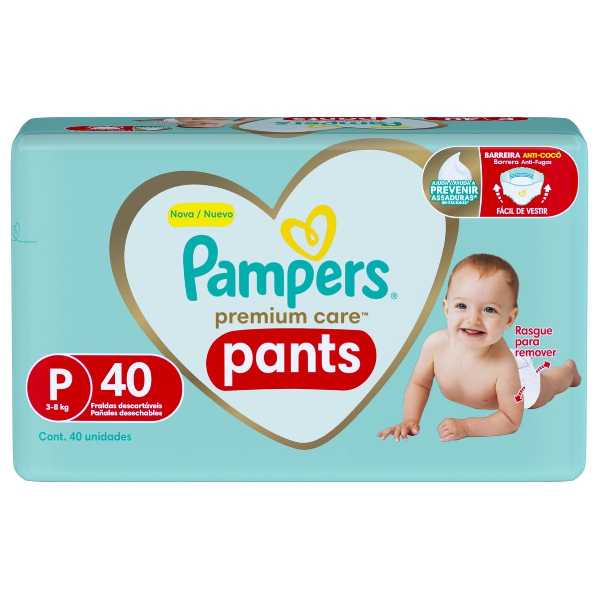 Fralda Pampers Pants Premium Care P (40 fraldas)