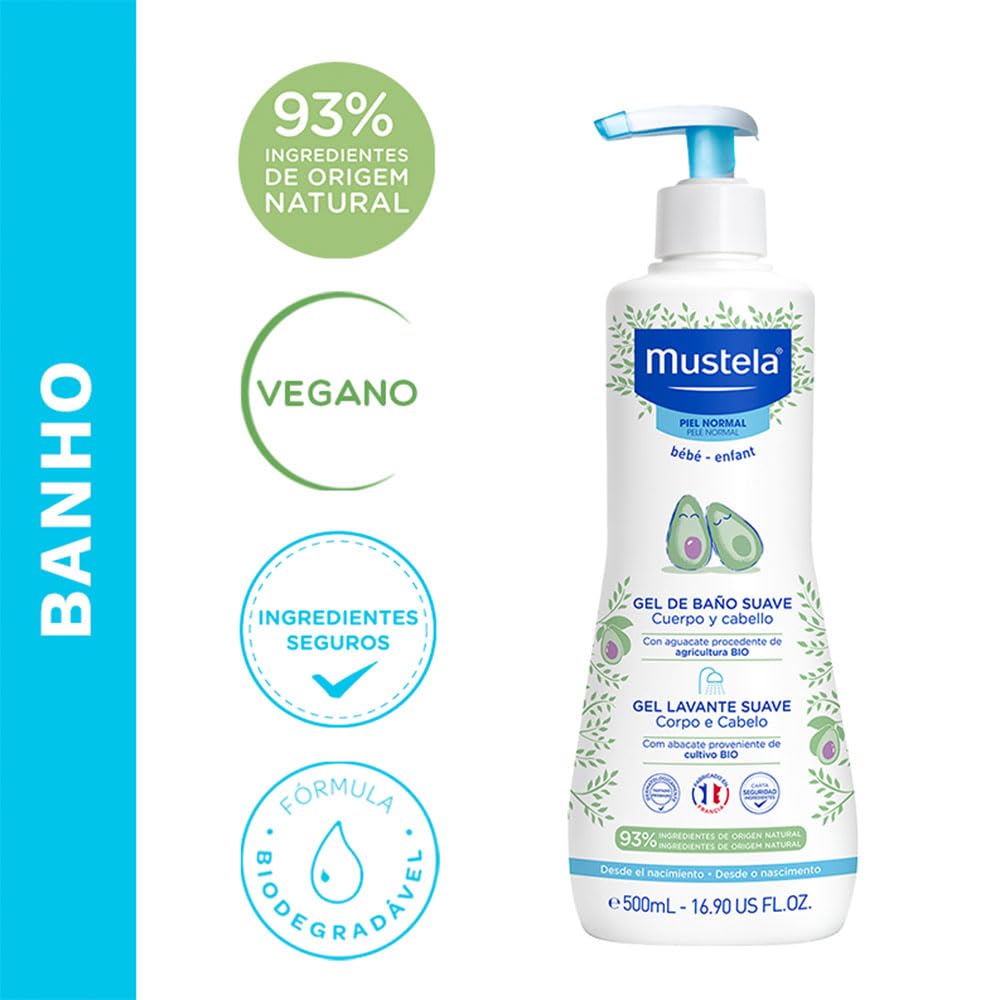 Mustela Gel Lavante Suave (500ml) - Corpo e Cabelo Infantil