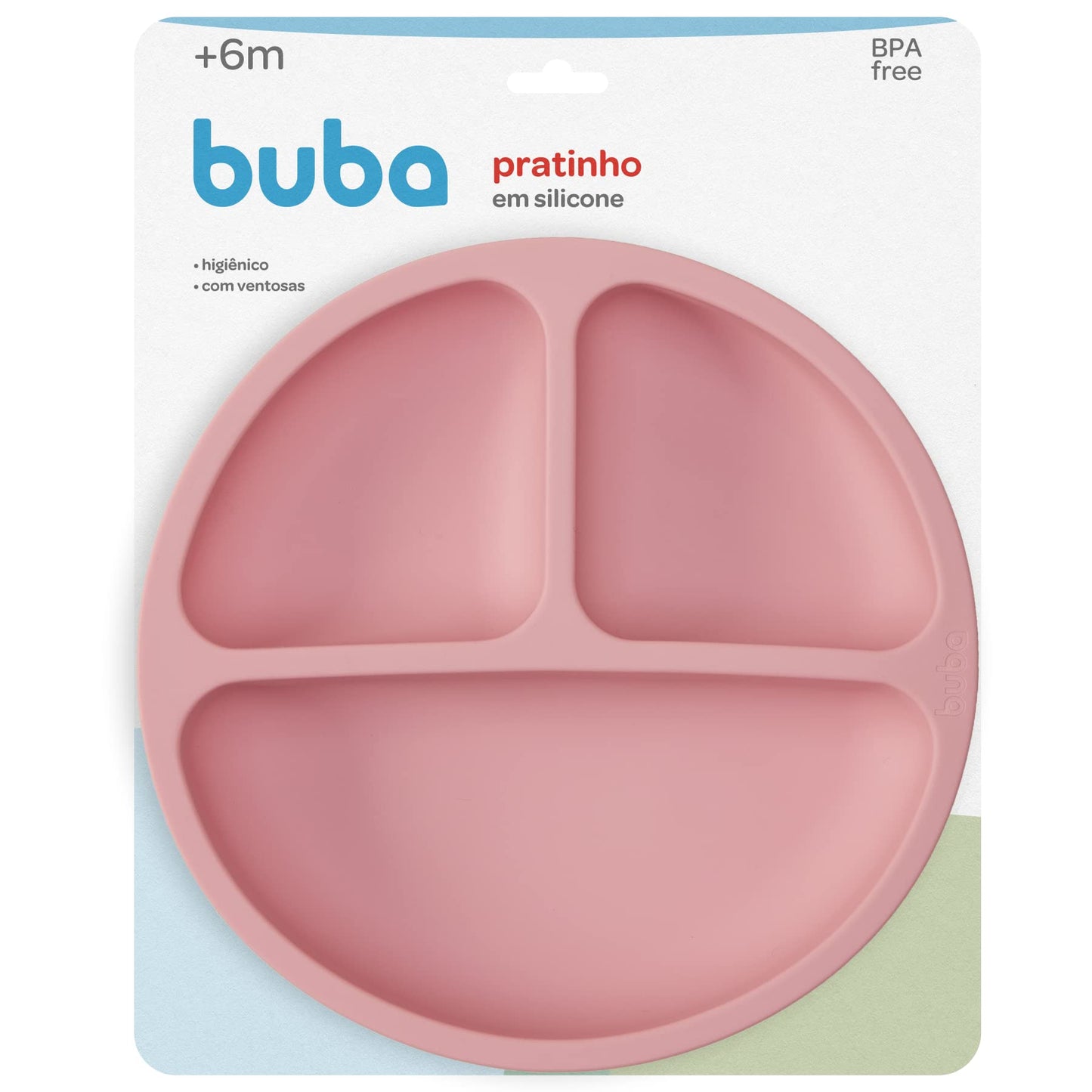 Pratinho de Silicone com Ventosa Buba (Rosa)