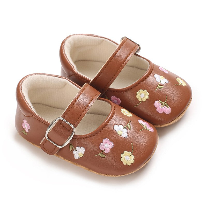 Sapatinho de Bebê Mary Jane Bordado para Menina
