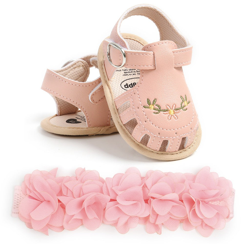 Kit de Sandália e Faixa de Cabelo para Bebê (2 Peças)