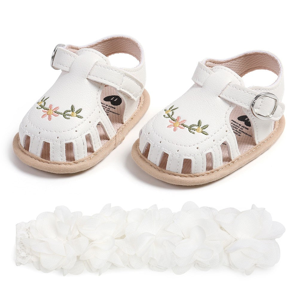 Kit de Sandália e Faixa de Cabelo para Bebê (2 Peças)