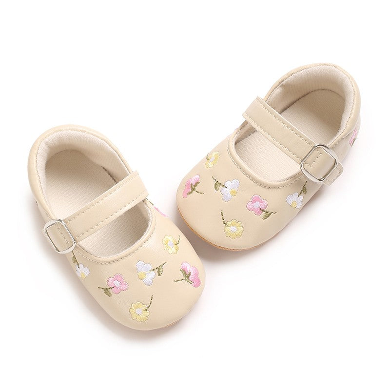 Sapatinho de Bebê Mary Jane Bordado para Menina