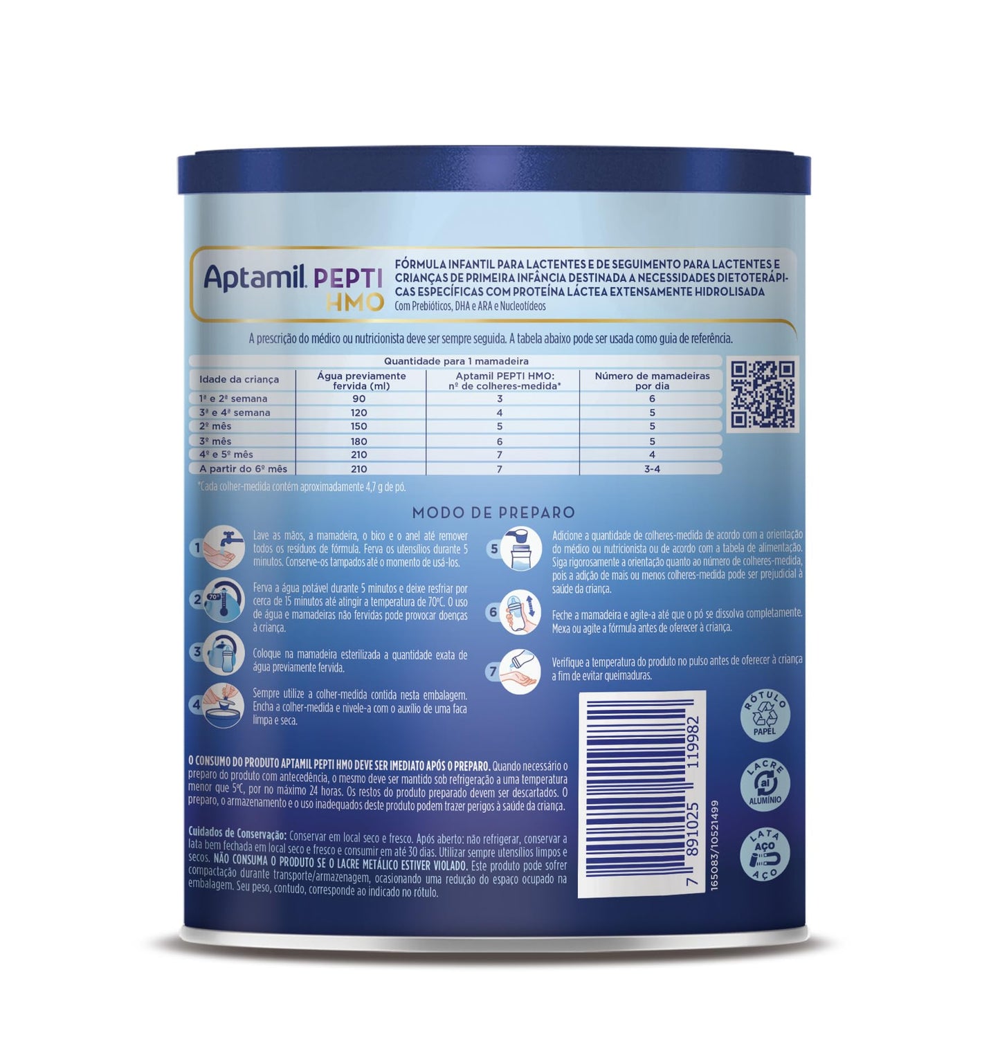 Aptamil Pepti (800g) - Fórmula Infantil com Proteína Extensamente Hidrolisada