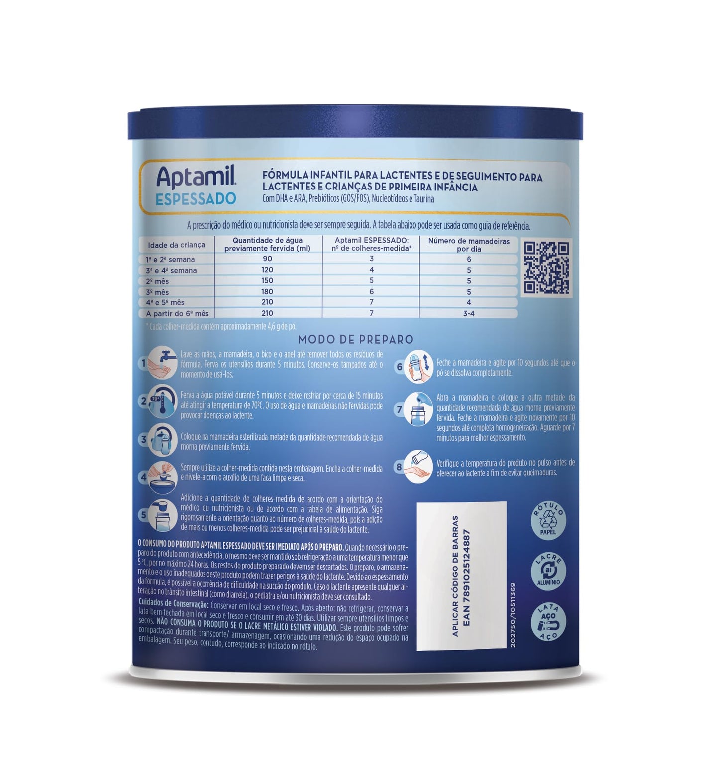 Fórmula Infantil Aptamil Espessado (800g) - 0 a 36 meses