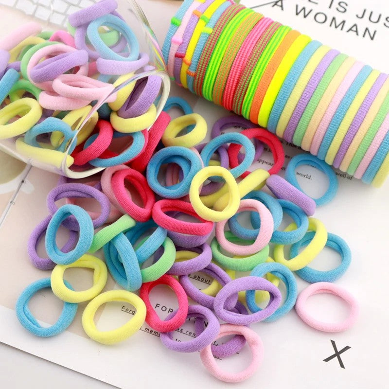 Kit de Elásticos de Cabelo de Nylon para Rabo de Cavalo (200 Peças)