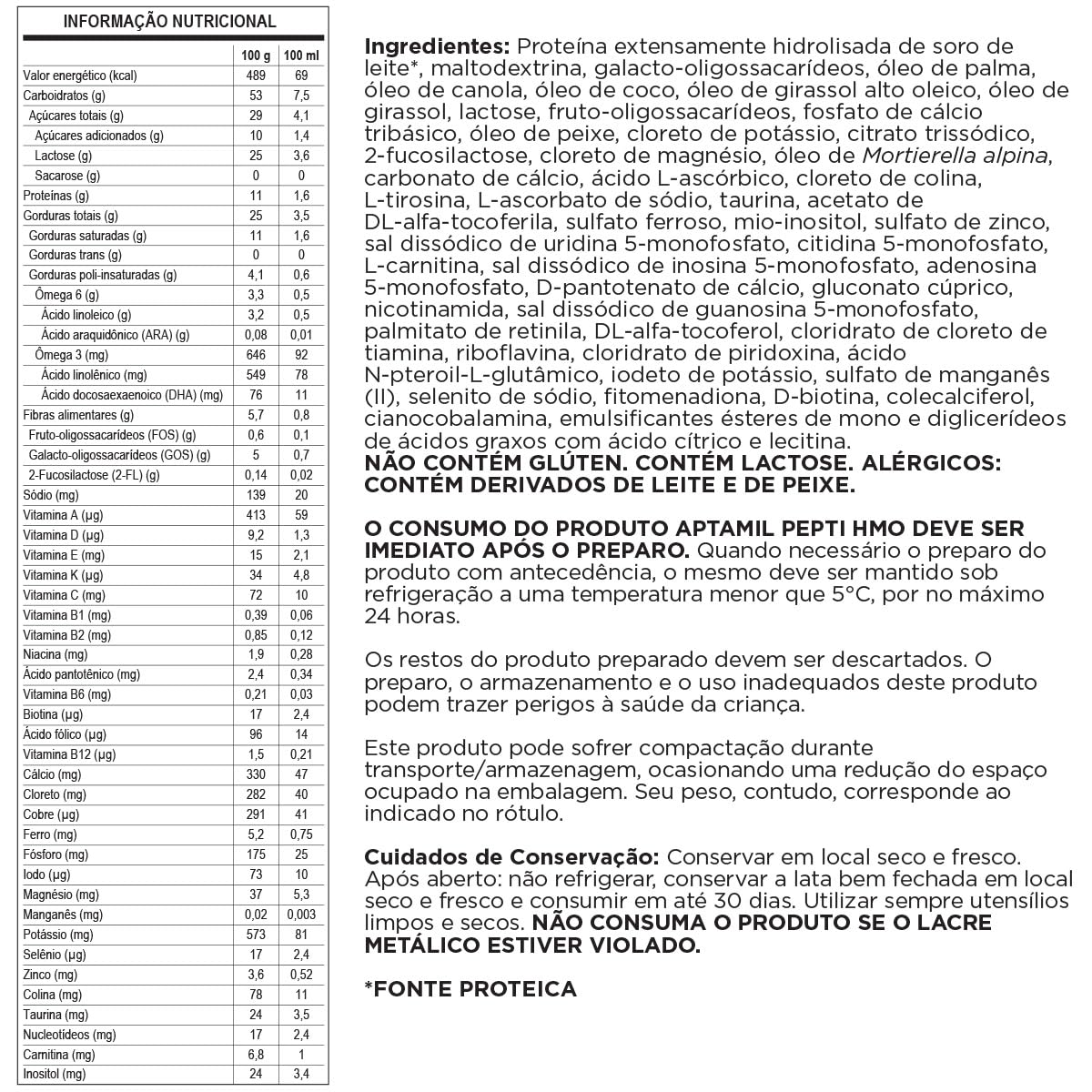 Aptamil Pepti (800g) - Fórmula Infantil com Proteína Extensamente Hidrolisada