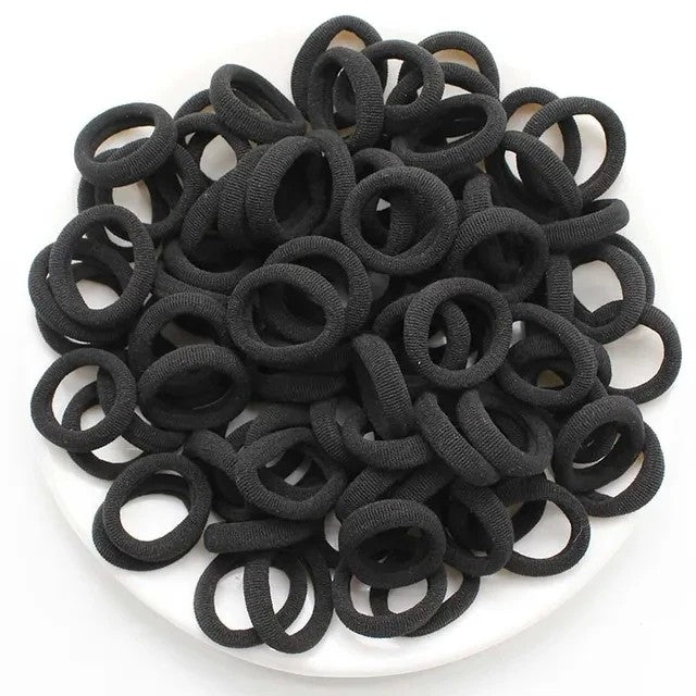 Kit de Elásticos de Cabelo de Nylon para Rabo de Cavalo (200 Peças)