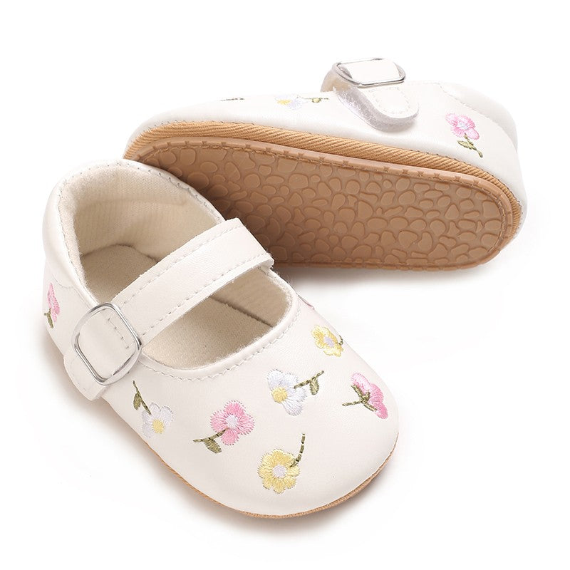 Sapatinho de Bebê Mary Jane Bordado para Menina