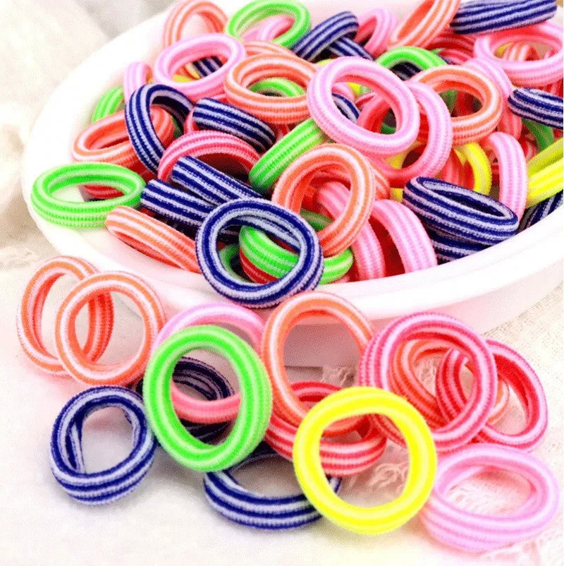 Kit de Elásticos de Cabelo de Nylon para Rabo de Cavalo (200 Peças)