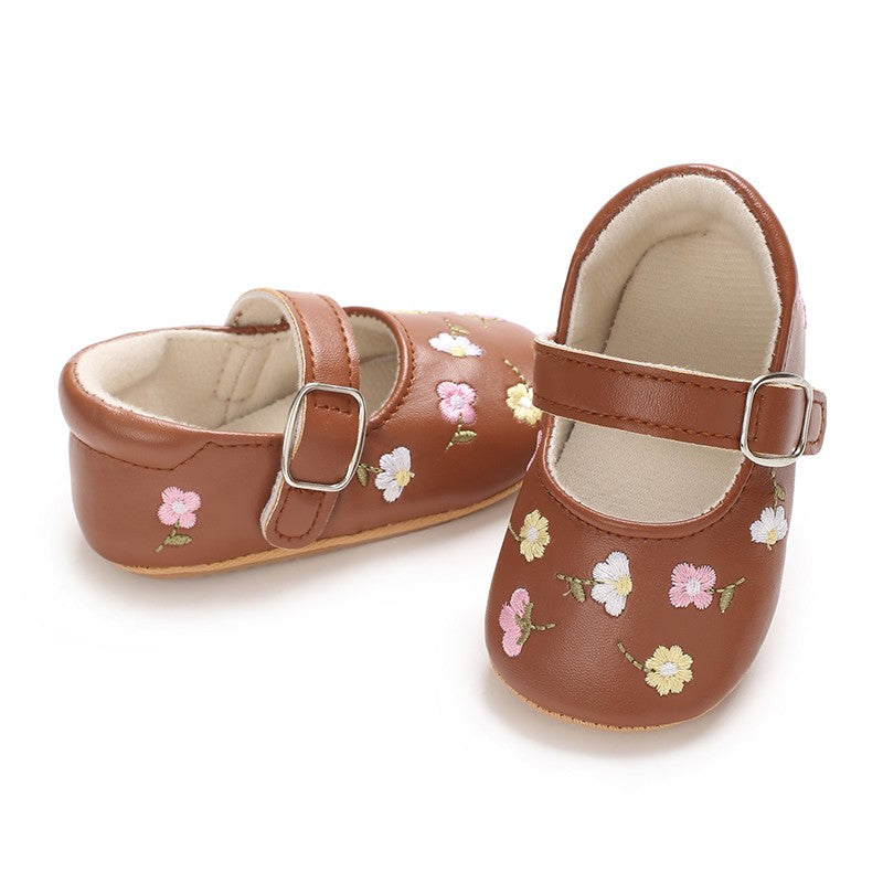 Sapatinho de Bebê Mary Jane Bordado para Menina