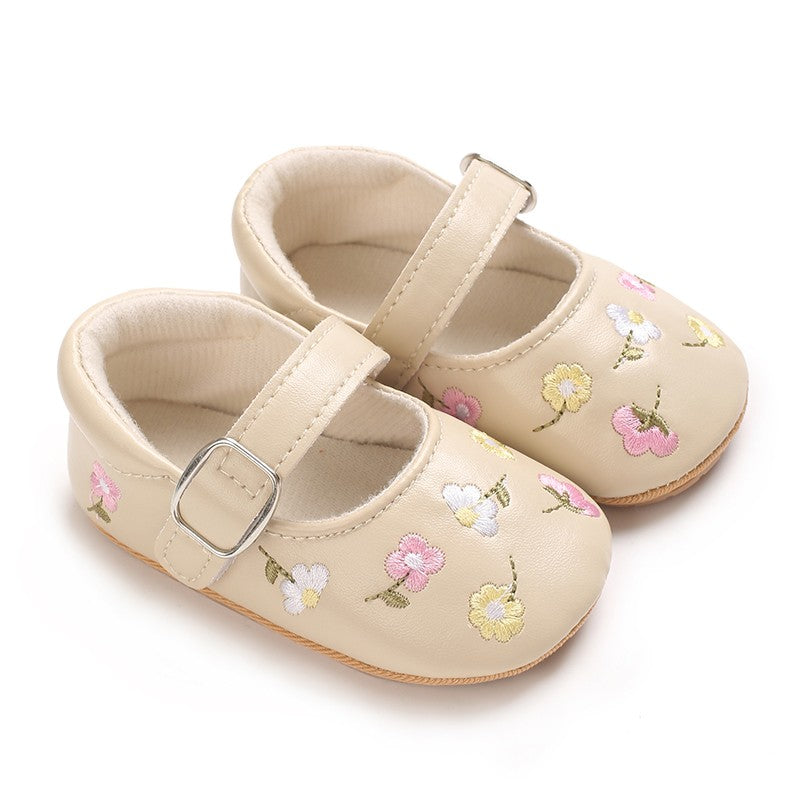 Sapatinho de Bebê Mary Jane Bordado para Menina