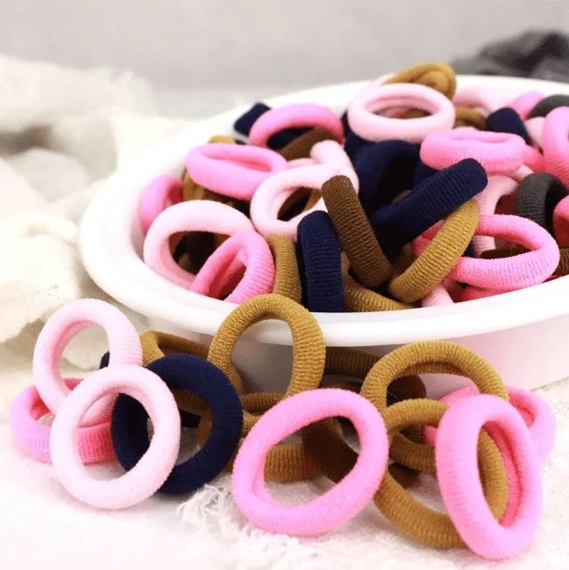 Kit de Elásticos de Cabelo de Nylon para Rabo de Cavalo (200 Peças)