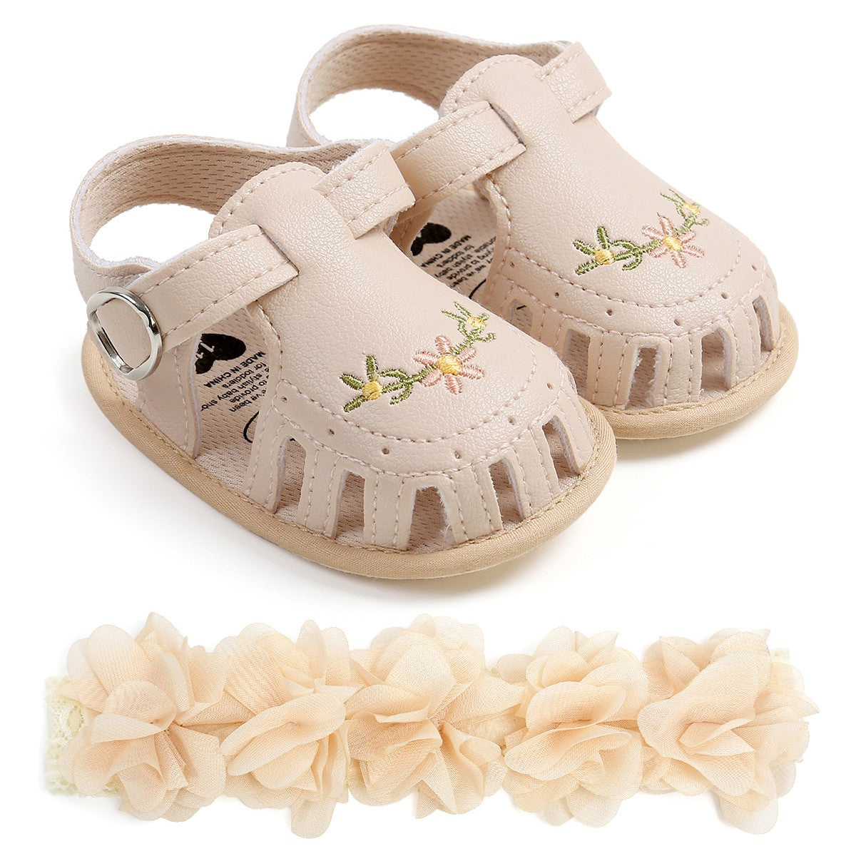 Kit de Sandália e Faixa de Cabelo para Bebê (2 Peças)
