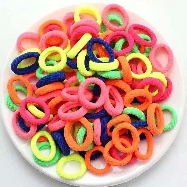 Kit de Elásticos de Cabelo de Nylon para Rabo de Cavalo (200 Peças)