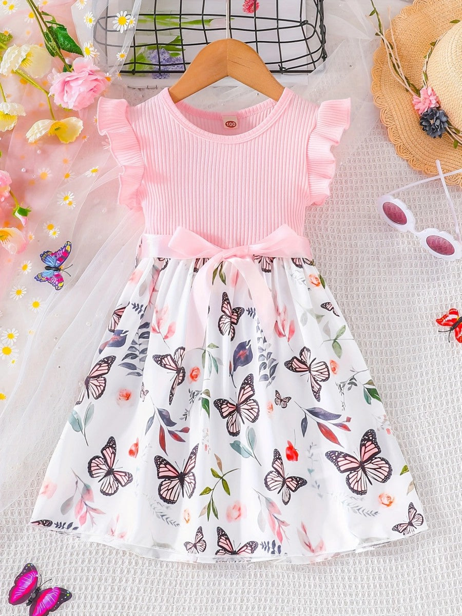 Vestido de Princesa para Menina com Estampa de Borboletas