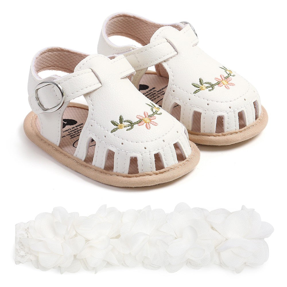 Kit de Sandália e Faixa de Cabelo para Bebê (2 Peças)
