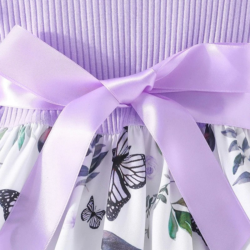 Vestido de Princesa para Menina com Estampa de Borboletas