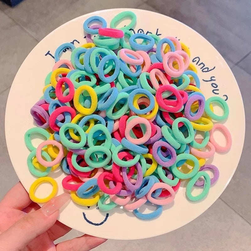 Kit de Elásticos de Cabelo de Nylon para Rabo de Cavalo (200 Peças)