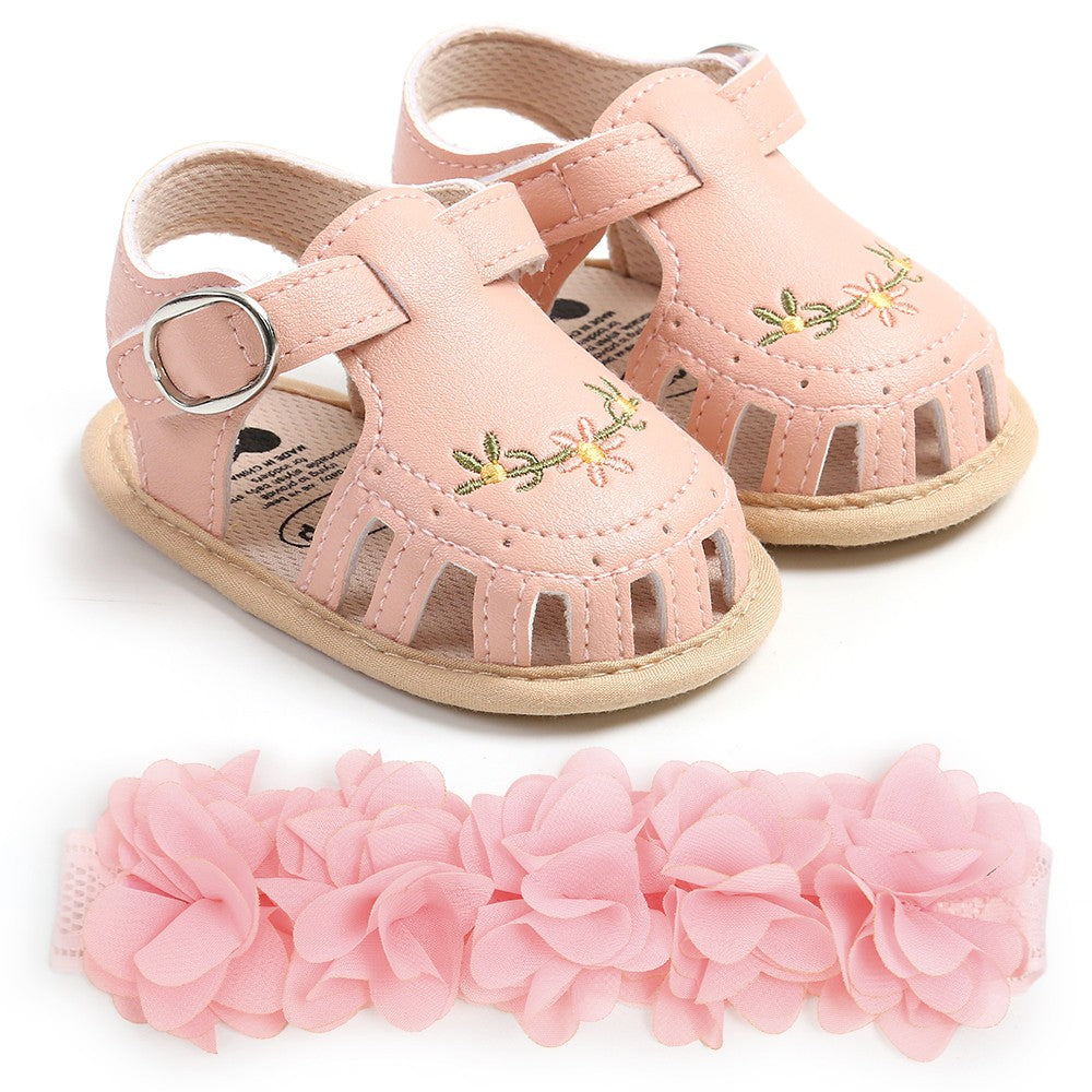 Kit de Sandália e Faixa de Cabelo para Bebê (2 Peças)