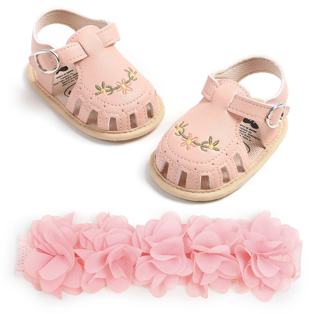Kit de Sandália e Faixa de Cabelo para Bebê (2 Peças)
