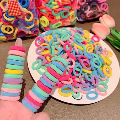 Kit de Elásticos de Cabelo de Nylon para Rabo de Cavalo (200 Peças)