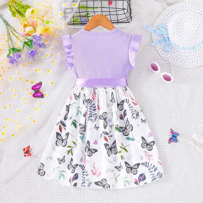 Vestido de Princesa para Menina com Estampa de Borboletas