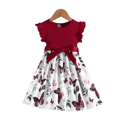 Vestido de Princesa para Menina com Estampa de Borboletas