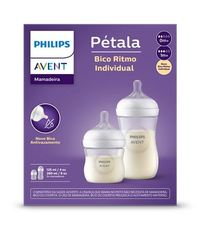 Kit Duplo Mamadeiras Pétala AVENT (125ml e 260ml)