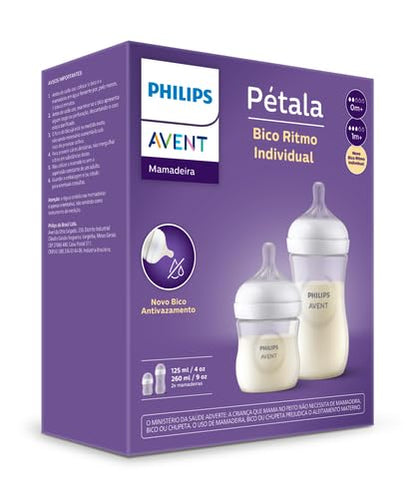 Kit Duplo Mamadeiras Pétala AVENT (125ml e 260ml)