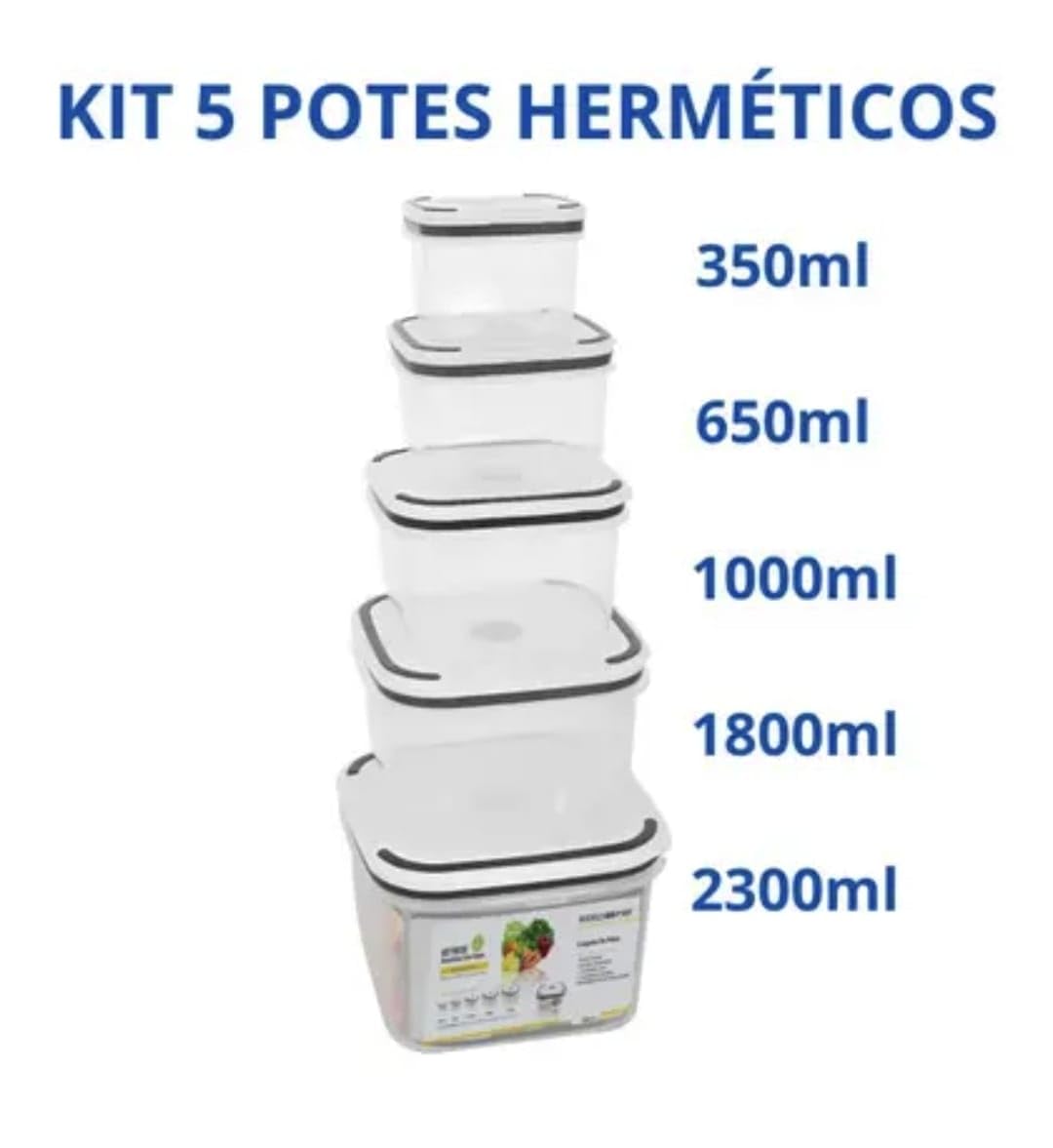 Kit Potes Herméticos B Max (5 unidades)