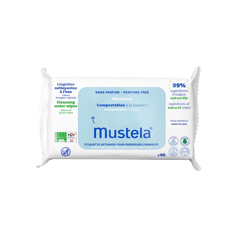 Mustela Toalhas Umedecidas Compostáveis Sem Perfume (60 Unidades)
